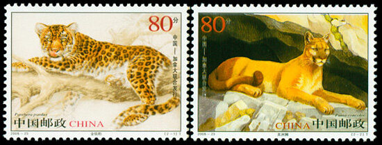 2005-23：金钱豹和美洲狮(中国与加拿大联合发行)(T)