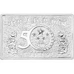 中华人民共和国成立50周年金银纪念币5盎司长方形银质纪念币