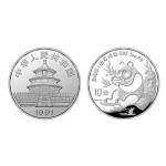 1991版熊猫金银纪念币1盎司圆形银质纪念币...