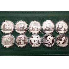 2011-2020年熊猫1盎司、30克银币套装 10年装