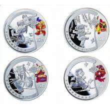 【現貨團購】2008年奧運第一組銀幣1盎司*4枚套裝