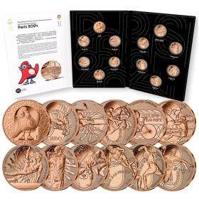 2024法国巴黎奥运会纪念币国际奥委会授权 普制币礼册装（共12枚）