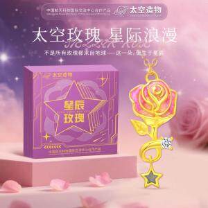 【情人节推荐】太空星辰玫瑰陨石项链 内含皓石和天然陨石 中国航天合作产品
