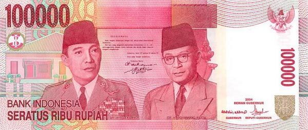印度尼西亚 Pick 146 2004年版100000 Rupiah 纸钞 151x65