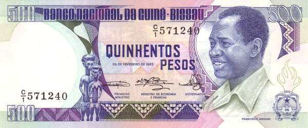 几内亚比绍 Pick 07 1983.2.28年版500 Pesos 纸钞 