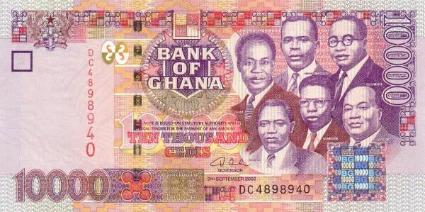加纳 Pick 35a 2002.9.2年版10000 Cedis 纸钞 
