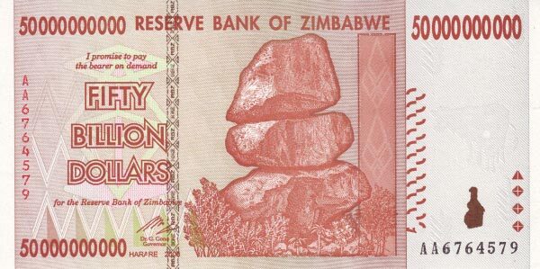 津巴布韦 Pick 87 2008年版50,000,000,000 Dollars 纸钞 