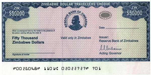 津巴布韦 Pick 19 2003年版50,000 Dollars 纸钞 
