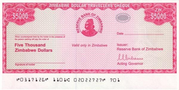 津巴布韦 Pick 16 ND2003年版5000 Dollars 纸钞 