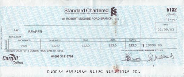 津巴布韦 Pick 14b 2003.9.1年版10,000 Dollars 纸钞 