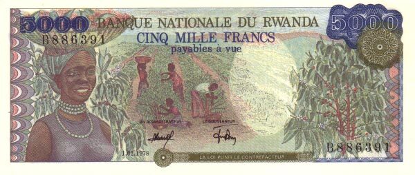 1年版5000 francs 纸钞 _卢旺达纸钞_非洲纸钞_纸币百科_百科_紫轩