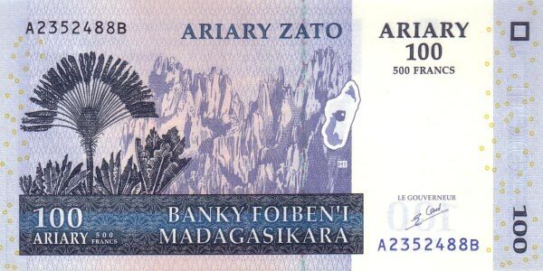 马达加斯加 Pick 86 2004年版100 Ariary 纸钞 120x60
