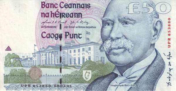 爱尔兰 Pick 78b 2001.3.8年版50 Pounds 纸钞 144x76