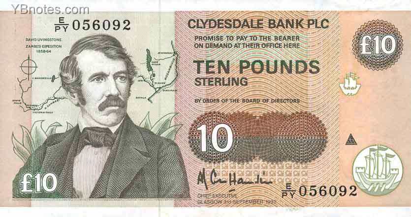 pick 219a 1992年版10 pounds 纸钞 _苏格兰纸钞_欧洲纸钞_纸币百科