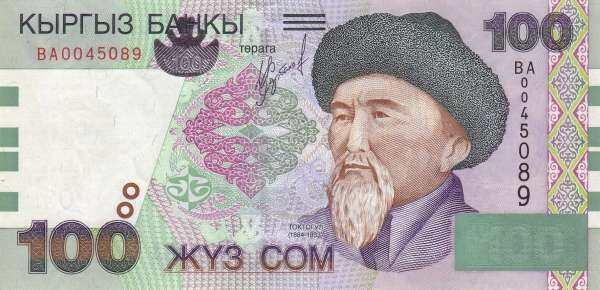 吉尔吉斯坦 Pick 21 2002年版100 Som 纸钞 150x72