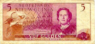 荷属新几内亚 Pick 13 1954年版5 Gulden 纸钞 