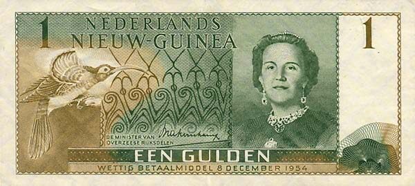 荷属新几内亚 Pick 11 1954年版1 Gulden 纸钞 