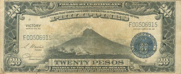 菲律宾 Pick 098a ND1944年版20 Pesos 纸钞 
