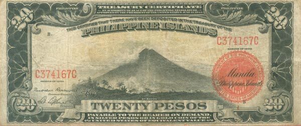 菲律宾 Pick 077 1929年版20 Pesos 纸钞 