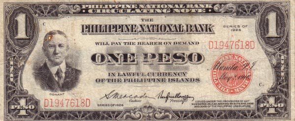 菲律宾 Pick 056 1916.5.2年版1 Peso 纸钞 