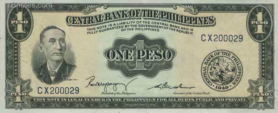 菲律宾 Pick 133c ND年版1 Peso 纸钞 