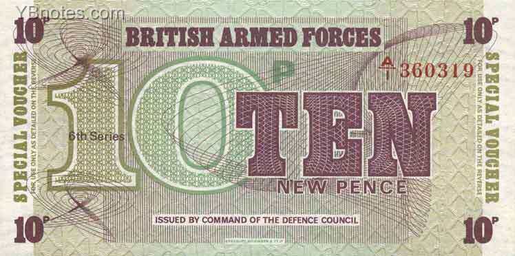 英国军票 Pick M48 ND年版10 New Pence 纸钞 