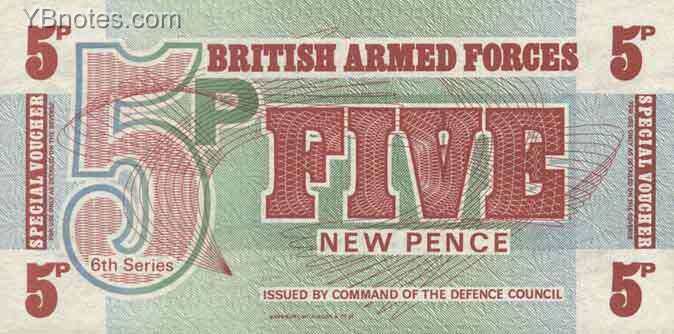 英国军票 Pick M47 ND年版5 New Pence 纸钞 