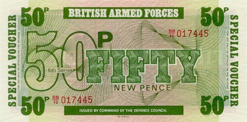 英国军票 Pick M46 ND1972年版50 New Pence 纸钞 