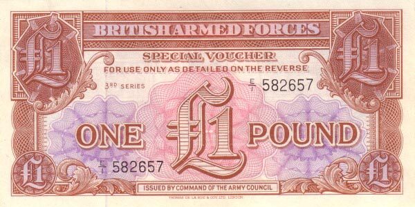 英国军票 Pick M29 ND1956年版1 Pound 纸钞 