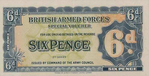 英国军票 Pick M17a ND1948年版6 Pence 纸钞 