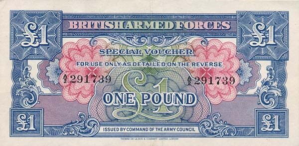 英国军票 Pick M15 ND1946年版1 Pound 纸钞 