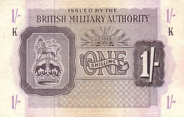 英国军票 Pick M02 ND1943年版1 Shilling 纸钞 