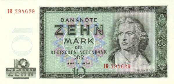 民主德国 Pick 23 1964年版10 Deutsche Mark 纸钞 