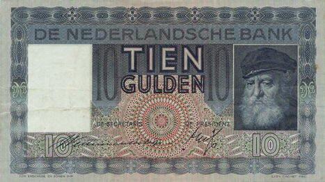 荷兰 Pick 049 1934.1.26年版10 Gulden 纸钞 158x89