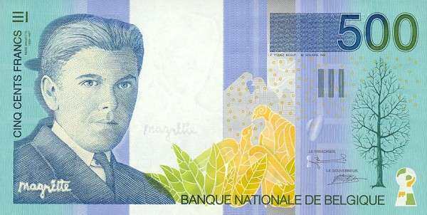 比利时 Pick 149 ND1998年版500 Francs 纸钞 149x76