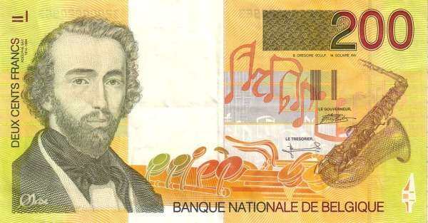 比利时 Pick 148 ND1995年版200 Francs 纸钞 144x76