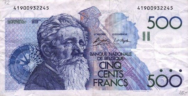 比利时 Pick 141 ND1980-81年版500 Francs 纸钞 