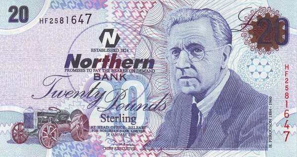 北爱尔兰 Pick 207 2005.1.19年版20 Pounds 纸钞 149x80