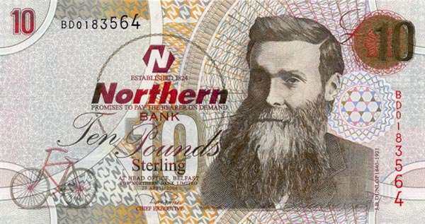 北爱尔兰 Pick 205 2004.4.29年版10 Pounds 纸钞 142x75