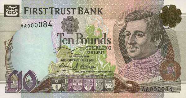 北爱尔兰 Pick 136 1998年版10 Pounds 纸钞 