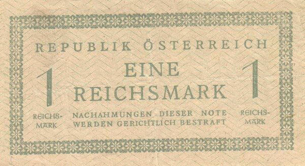 奥地利 Pick 113a ND1945年版1 Reichsmark 纸钞 