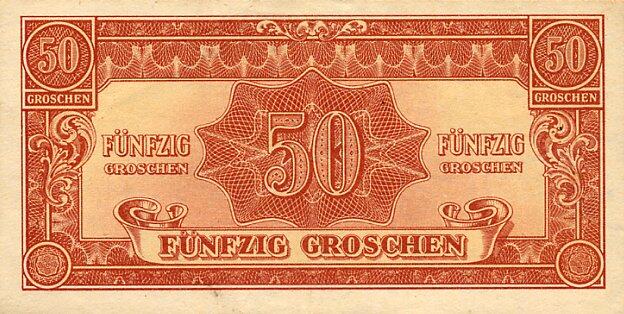 奥地利 Pick 102b 1944年版50 Groschen 纸钞 