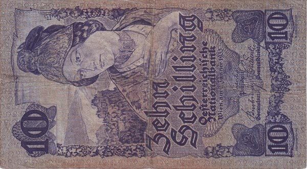 奥地利 Pick 099b 1935.1.2年版10 Schilling 纸钞 