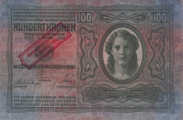 奥地利 Pick 047 1920.10.4年版100 Kronen 纸钞 