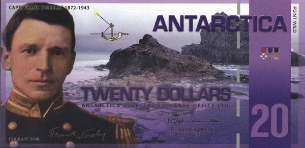 南极洲 Pick 19 2008年版20 Dollars 纸钞 