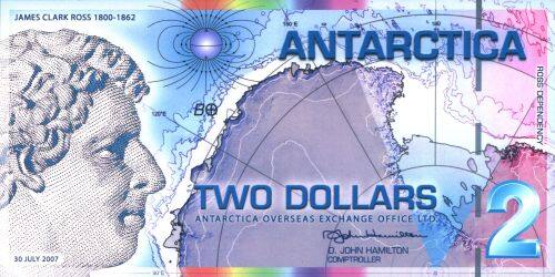 南极洲 Pick 15 2007年版2 Dollars 纸钞 