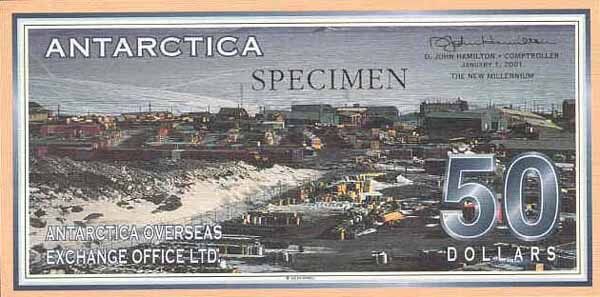 南极洲 Pick 12 2001年版50 Dollars 纸钞 
