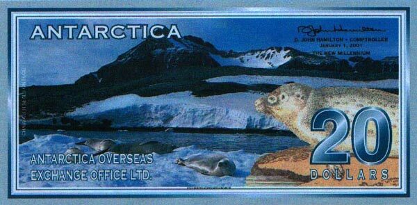南极洲 Pick 11 2001年版20 Dollars 纸钞 