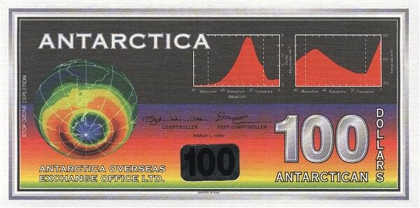 南极洲 Pick 06 1996年版100 Dollars 纸钞 