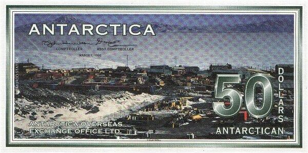 南极洲 Pick 05 1996年版50 Dollars 纸钞 